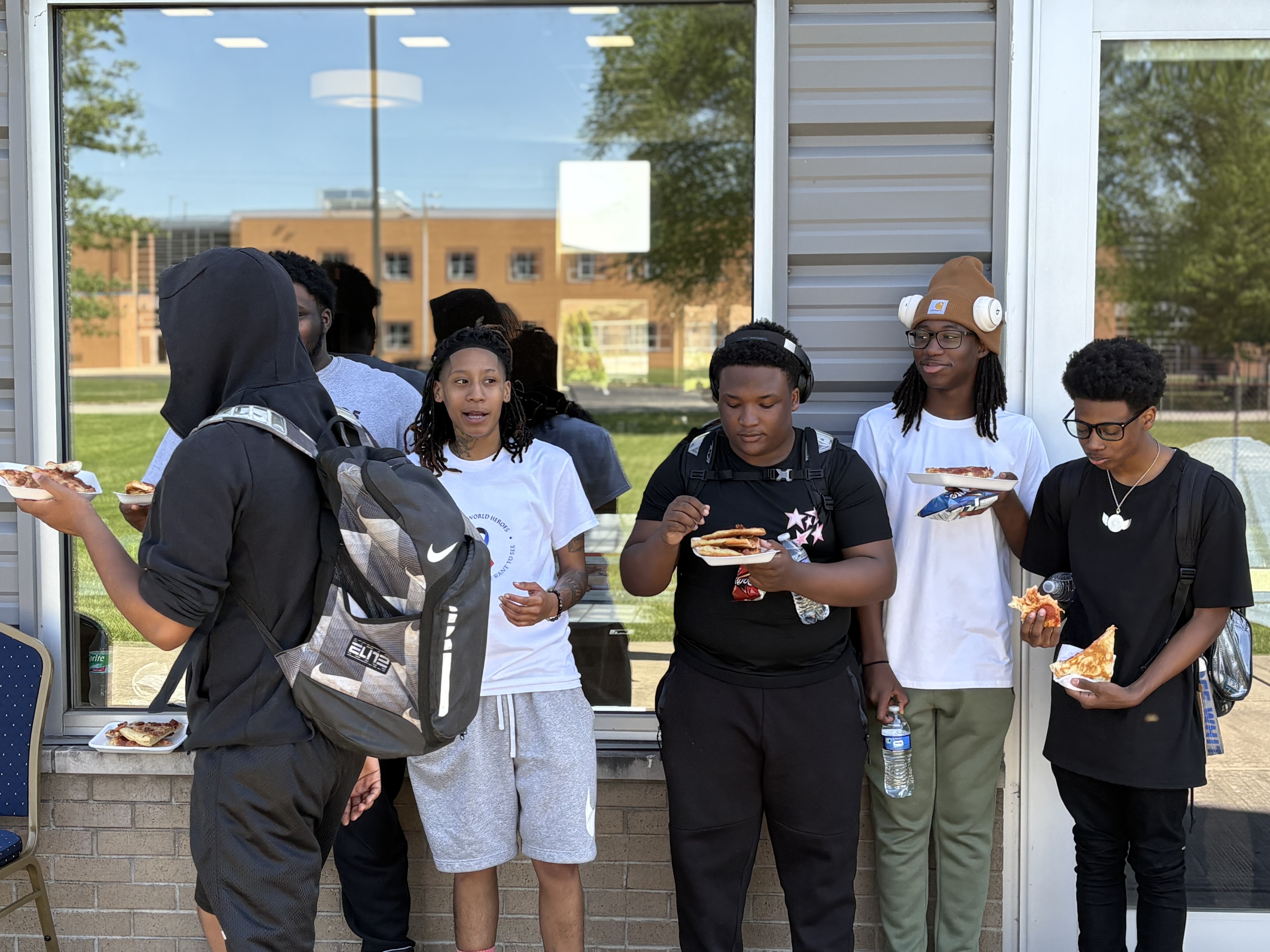 Volunteers and community members together